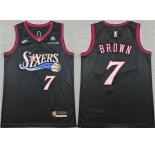 Men's Philadelphia 76ers #7 Jaylen Brown Black 2026 Classic Edition Stitched Jersey