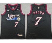Men's Philadelphia 76ers #7 Jaylen Brown Black 2026 Classic Edition Stitched Jersey