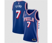Men's Philadelphia 76ers #7 Jaylen Brown Royal 2026 Icon Edition Stitched Jersey