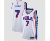 Men's Philadelphia 76ers #7 Jaylen Brown White 2026 Association Edition Stitched Jersey