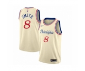 Men's Philadelphia 76ers #8 Zhaire Smith Swingman Cream Basketball Jersey 2019-20 City Edition