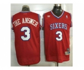 NBA Men Philadelphia 76ers #3 Allen Iverson Red Throwback The Answer Stitched Jersey