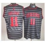 nba philadelphia 76ers #11 holiday grey[black strip]