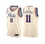 Women Nike Philadelphia 76ers #11 Nik Stauskas Swingman Cream NBA Jersey - City Edition