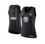 Women Nike Philadelphia 76ers #21 Joel Embiid Black NBA Jordan Swingman 2018 All-Star Game Jersey