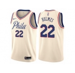 Women Nike Philadelphia 76ers #22 Richaun Holmes Swingman Cream NBA Jersey - City Edition