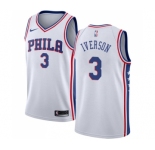 Women's Nike Philadelphia 76ers #3 Allen Iverson Swingman White Home NBA Jersey - Association Edition