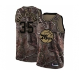 Women's Nike Philadelphia 76ers #35 Clarence Weatherspoon Swingman Camo Realtree Collection NBA Jersey