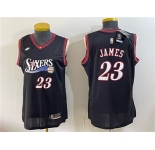 Women's Philadelphia 76ers #23 LeBron James Black 2026 Classic Edition Stitched Basketball Jersey
