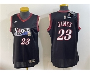 Women's Philadelphia 76ers #23 LeBron James Black 2026 Classic Edition Stitched Basketball Jersey