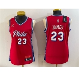 Women's Philadelphia 76ers #23 LeBron James Red 2026 Statement Edition Stitched Basketball Jersey