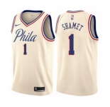 Youth Nike Philadelphia 76ers #1 Landry Shamet Swingman Cream NBA Jersey - City Edition