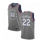 Youth Nike Philadelphia 76ers #22 Wilson Chandler Swingman Gray NBA Jersey - City Edition