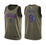 Youth Nike Philadelphia 76ers #8 Zhaire Smith Swingman Green Salute to Service NBA Jersey