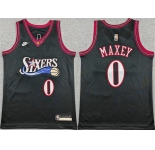 Youth Philadelphia 76ers #0 Tyrese Maxey Black 2025-26 Classic Edition Stitched Jersey