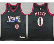 Youth Philadelphia 76ers #0 Tyrese Maxey Black 2025-26 Classic Edition Stitched Jersey