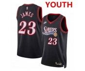 Youth Philadelphia 76ers #23 LeBron James Black 2026 Classic Edition Stitched Jersey