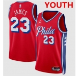 Youth Philadelphia 76ers #23 LeBron James Red 2026 Statement Edition Stitched Jersey