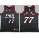 Youth Philadelphia 76ers #77 V. J. Edgecombe Black 2025-26 Classic Edition Stitched Jersey