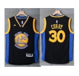 Golden State Warriors #30 Stephen Curry Black Blue Stitched NBA Jersey