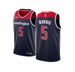 Men Nike Washington Wizards #5 Markieff Morris Authentic Navy Blue NBA Jersey Statement Edition