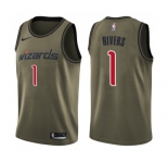 Men's Nike Washington Wizards #1 Austin Rivers Swingman Green Salute to Service NBA Jersey