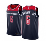 Men's Nike Washington Wizards #6 Troy Brown Jr. Swingman Navy Blue NBA Jersey Statement Edition