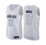 Men's Washington Wizards #17 Isaac Bonga Authentic White Basketball Jersey - City Edition