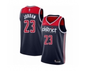 Men's Washington Wizards #23 Michael Jordan Authentic Navy Blue Finished Basketball Jersey - Statement Edition