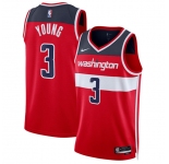Men's Washington Wizards #3 Trae Young Red Icon Edition Stitched Basketball Jersey