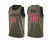 Men's Washington Wizards #34 C.J. Miles Swingman Green Salute to Service Basketball Jersey