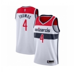 Men's Washington Wizards #4 Isaiah Thomas Authentic White Basketball Jersey - Association Edition