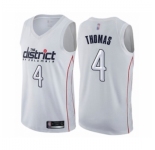 Men's Washington Wizards #4 Isaiah Thomas Authentic White Basketball Jersey - City Edition
