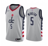 Nike Wizards #5 Cassius Winston Gray NBA Swingman 2020-21 City Edition Jersey
