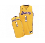 Men Adidas Los Angeles Lakers #1 Kentavious Caldwell-Pope Swingman Gold Home NBA Jersey