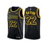 Men Nike Los Angeles Lakers #22 Elgin Baylor Authentic Black City Edition NBA Jersey