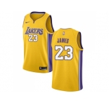 Men Nike Los Angeles Lakers #23 LeBron James Gold NBA Swingman Icon Edition Jersey