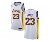 Men Nike Los Angeles Lakers #23 LeBron James White NBA Swingman Association Edition Jersey