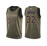 Men Nike Los Angeles Lakers #32 Magic Johnson Green Salute to Service NBA Swingman Jersey