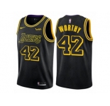 Men Nike Los Angeles Lakers #42 James Worthy Authentic Black City Edition NBA Jersey