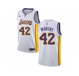 Men Nike Los Angeles Lakers #42 James Worthy Authentic White NBA Jersey - Association Edition