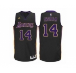 Men's Adidas Los Angeles Lakers #14 Brandon Ingram Authentic Black(Purple NO.) NBA Jersey
