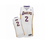 Men's Adidas Los Angeles Lakers #2 Luol Deng Authentic White Alternate NBA Jersey