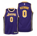 Men's Jordan Los Angeles Lakers #0 Westbrook Purple Swingman 2021 New Jersey