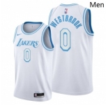 Men's Los Angeles Lakers #0 Russell Westbrook 2021 trade white city edition jersey