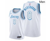 Men's Los Angeles Lakers #0 Russell Westbrook 2021 trade white city edition jersey