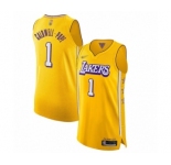 Men's Los Angeles Lakers #1 Kentavious Caldwell-Pope Authentic Gold 2019-20 City Edition Basketball Jersey