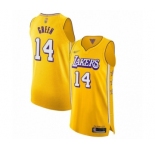 Men's Los Angeles Lakers #14 Danny Green Authentic Gold 2019-20 City Edition Basketball Jersey