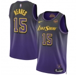 Men's Los Angeles Lakers #15 Austin Reaves Purple 2024 25 City Edition Stitched Basketball Jersey