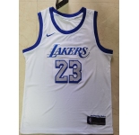 Men's Los Angeles Lakers #23 LeBron James White Basketball Jersey 2021 New1